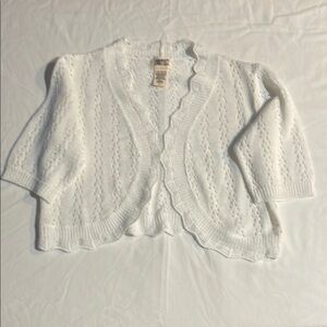 White Lightweight Knit Cardigan Sweater